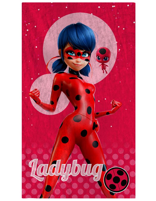 Drap de bain Miraculous® Ladybug - éponge velours 320g/m2 (rose)