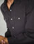 Chemise pressionn&eacute;e manches longues en jean (anthracite)