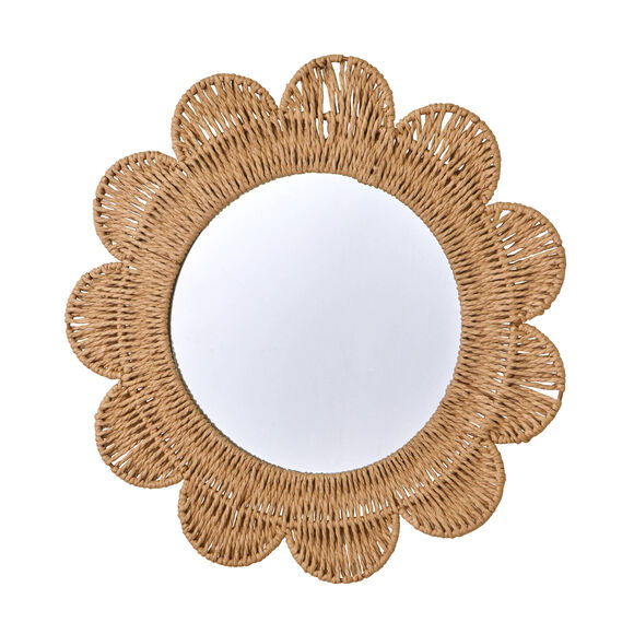 Miroir fleur en rotin (naturel)