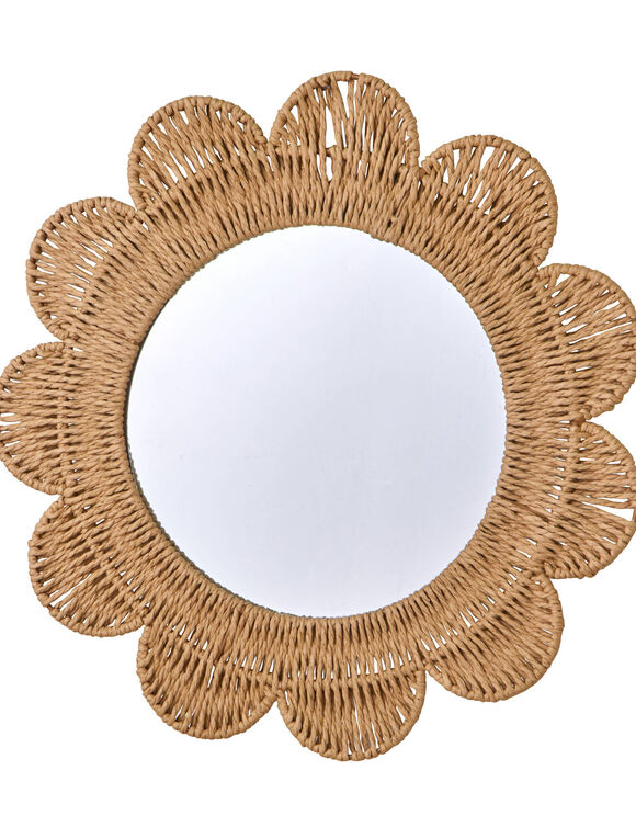 Miroir fleur en rotin (naturel)
