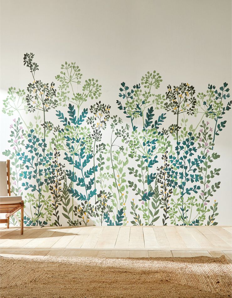 Papier peint panoramique Gramini motif végétal (blanc)
