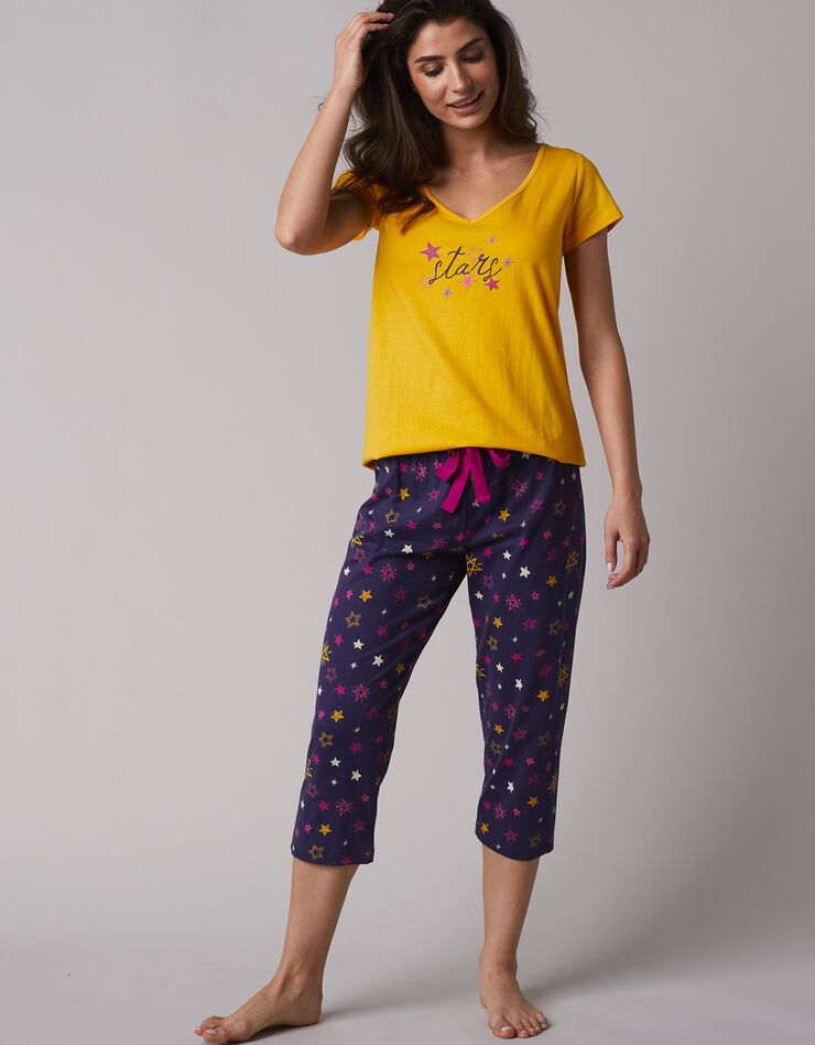 Tee-shirt de pyjama manches courtes imprimé Estrella (jaune) Tee-shirt de pyjama manches courtes imprimé Estrella (jaune)