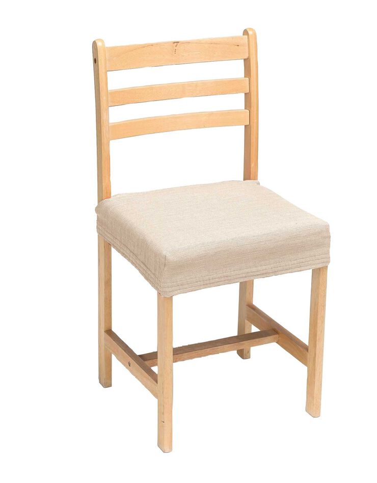 Housse chaise unie extensible - housse intégrale ou assise seule (écru)