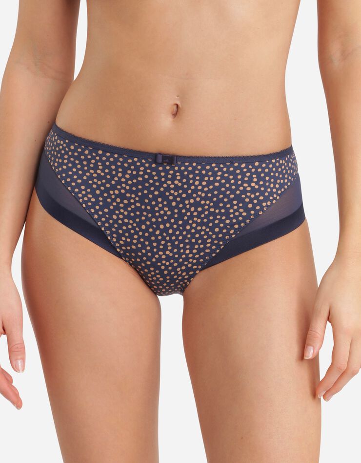 Slip Generous imprimé pois et tulle (bleu) Slip Generous imprimé pois et tulle (bleu)