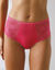 Culotte microfibre et dentelle stretch forme maxi taille haute - lot de 2 (fuchsia + ivoire)