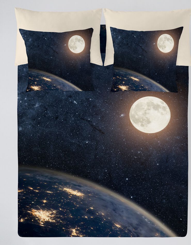 Linge de lit Univers coton (noir)