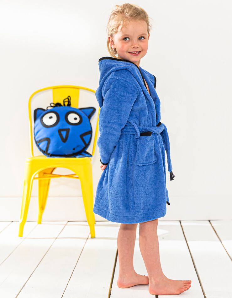 Peignoir de bain Tigre à capuche, collection enfant LEM (bleu dur) Peignoir de bain Tigre à capuche, collection enfant LEM (bleu dur)