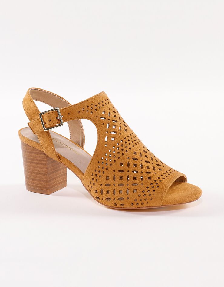 Sandales dessus ajouré bouts ouverts (caramel) Sandales dessus ajouré bouts ouverts (caramel)