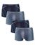 Boxer ferm&eacute; uni &eacute;lastiqu&eacute; surpiq&ucirc;res contrast&eacute;es - lot de 4 (bleu / marine)