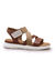 Sandales compensées cuir largeur confort (marron)