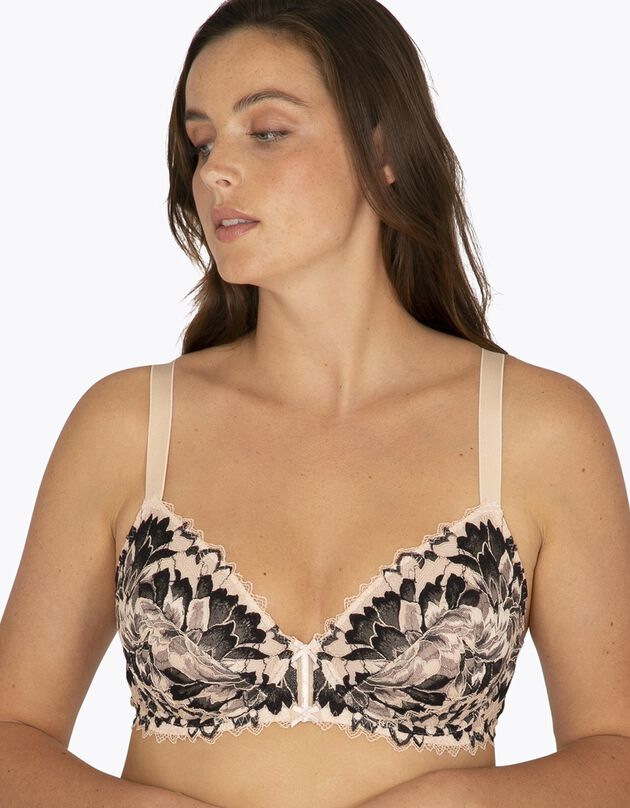 Soutien-gorge imprimé demi-coques Dentellissime avec armatures (noir)