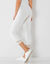 Legging 3/4 dentelle, taille élastiquée (blanc)