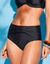 Culotte taille haute drapée unie, Solaro (noir)