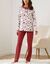 Pyjama femme imprim&eacute; "coeurs" (cerise)