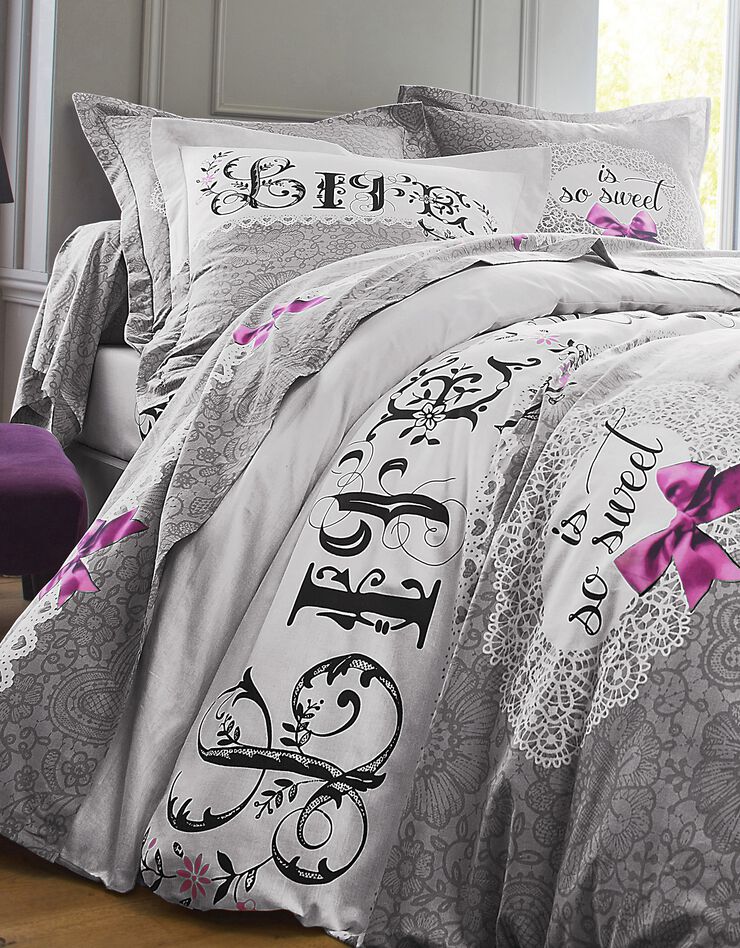 Linge de lit Clothilde - coton (gris)