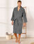 Peignoir mixte adulte col kimono éponge bouclette  (anthracite)