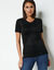 Tee-shirt manches courtes chaleur seconde peau et détails dentelle (noir)