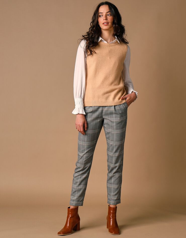 Pull sans manches col rond (beige) Pull sans manches col rond (beige)