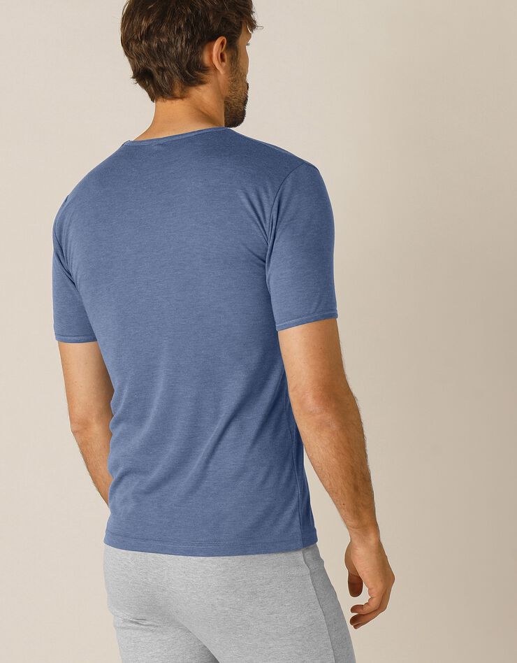 Tee-shirt sous-vêtement homme col rond manches courtes polyester - lot de 2 (jeans) Tee-shirt sous-vêtement homme col rond manches courtes polyester - lot de 2 (jeans)