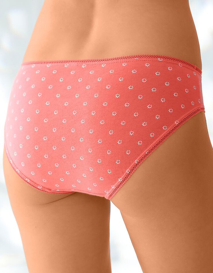 Slip coton forme midi imprimé motifs "plage" assortis – Lot de 4 (vert d'eau / corail) Slip coton forme midi imprimé motifs "plage" assortis – Lot de 4 (vert d'eau / corail)
