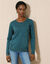 Pull col rond uni, manches longues (vert émeraude)
