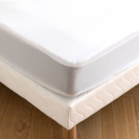 Protège-matelas microfibre imperméable spécial literie articulée (blanc)