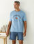 Short pyjama coton uni (bleu grisé)