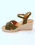Sandales compensées croisées (kaki)