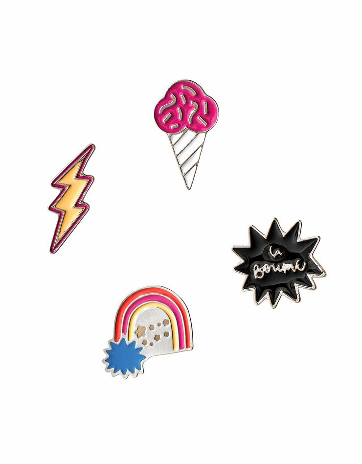 Lot de 4 pin's collection Lulu la nantaise (multicolore) Lot de 4 pin's collection Lulu la nantaise (multicolore)