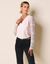Blouse décolleté festonné dos, manches dentelle (rose poudré)