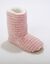 Chaussons bottillons souples fourrés en fausse fourrure - rayés (rose)