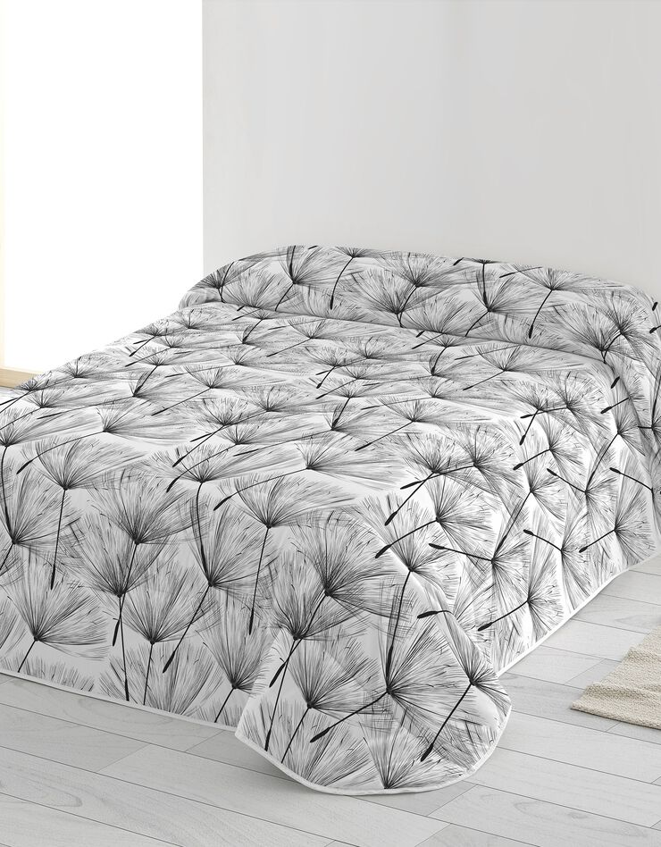 Couette microfibre imprimée pissenlit 200 g/m² (blanc / noir)