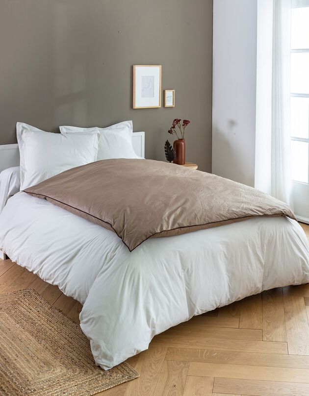 Edredon naturel duvet et plumettes (taupe)