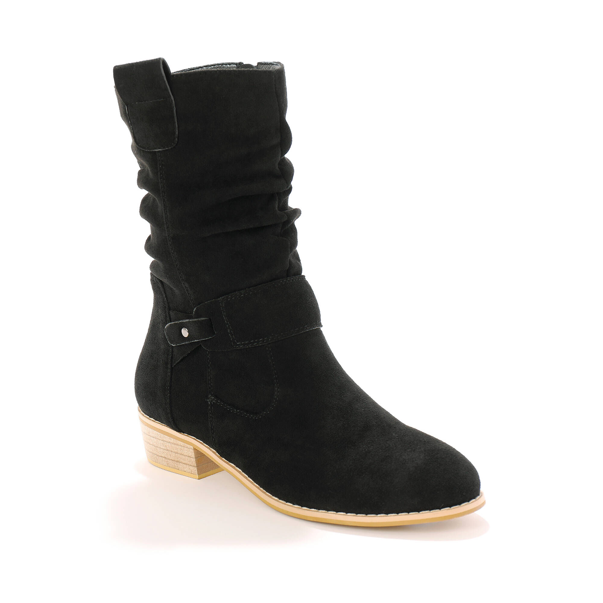 Bottines Cowboy à Talons Pour Femme - Bottes Mi-mollet En Daim, Style Western, Confortables - 7