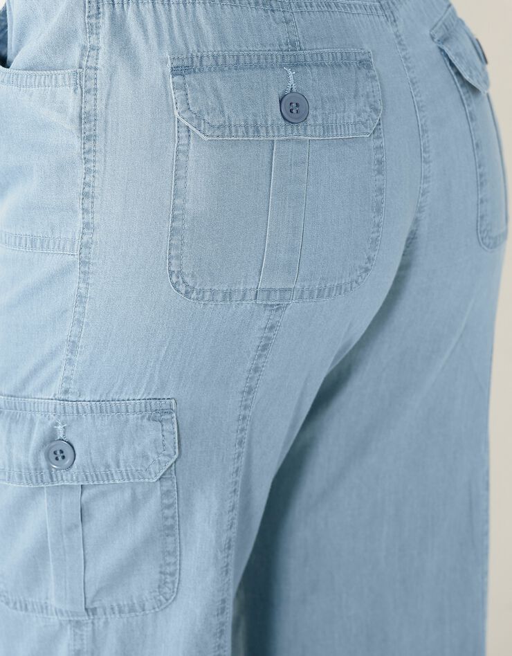 Pantacourt denim ceinture maille (bleached) Pantacourt denim ceinture maille (bleached)