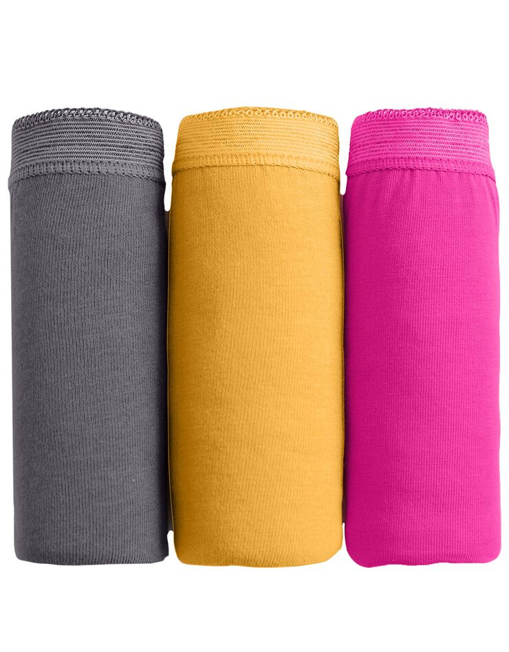 Culotte super maxi basique - lot de 3 (anthracite + ocre + fuchsia)