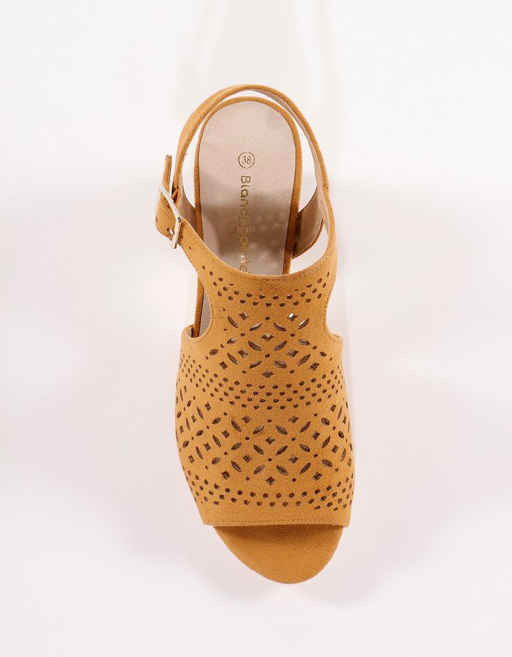 Sandales dessus ajouré bouts ouverts (caramel) Sandales dessus ajouré bouts ouverts (caramel)