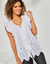 Chemisier boutonné uni, broderie anglaise (blanc)
