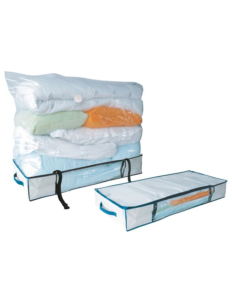 Boîte de stockage avec housse sous vide (beige)