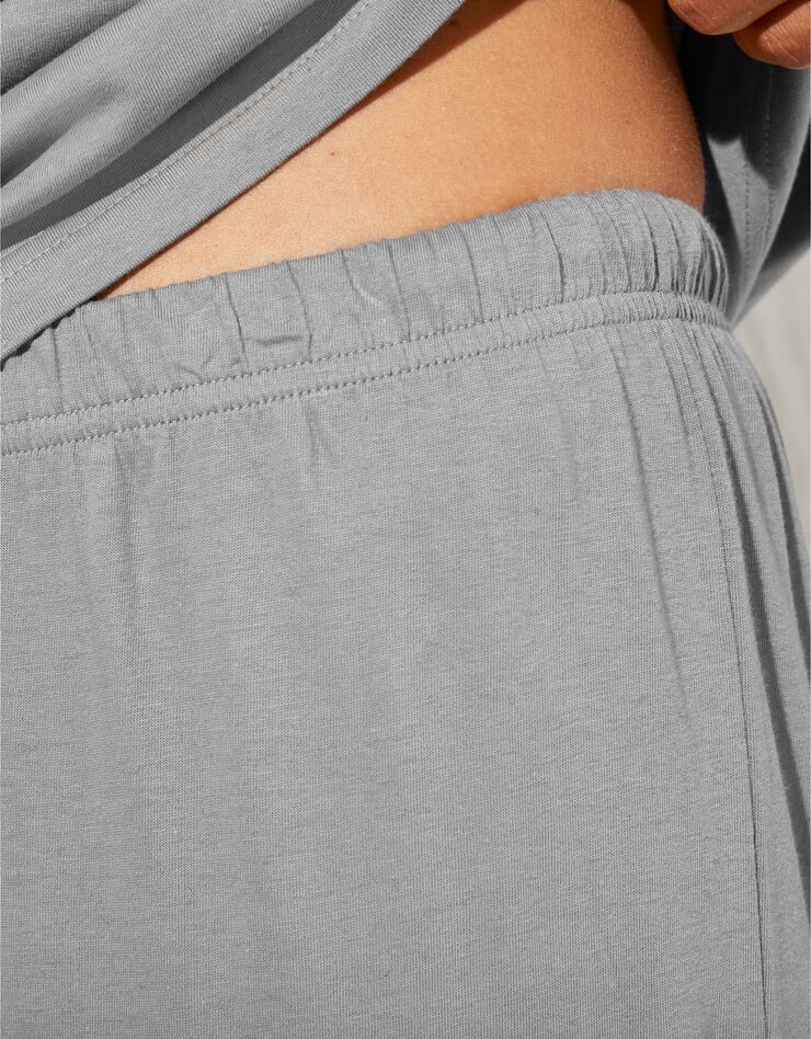 Pyjama uni col V coton - lot de 2 (gris + marine) Pyjama uni col V coton - lot de 2 (gris + marine)