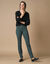 Pantalon droit stretch uni (vert sapin)
