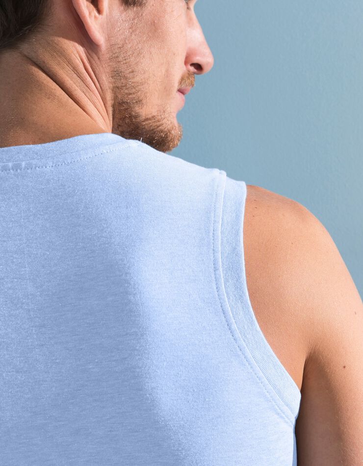 T-shirt col rond sans manches - lot de 3 (3 écru chiné / gris / bleuet) T-shirt col rond sans manches - lot de 3 (3 écru chiné / gris / bleuet)