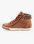 Baskets fourrées forme montante, col maille tricot (marron)