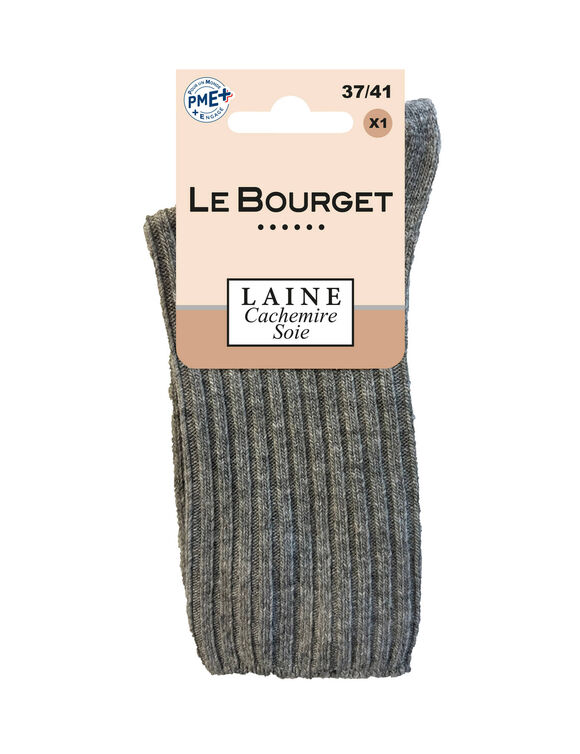 Chaussettes modal avec cachemire et soie (gris chiné)
