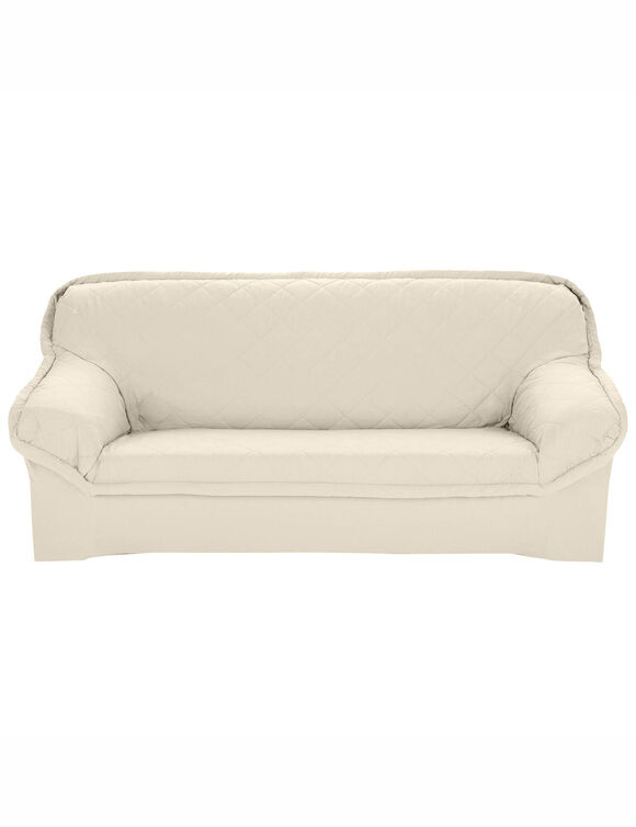 Housse pr&eacute;form&eacute;e matelass&eacute;e - fauteuils et canap&eacute;s (&eacute;cru)