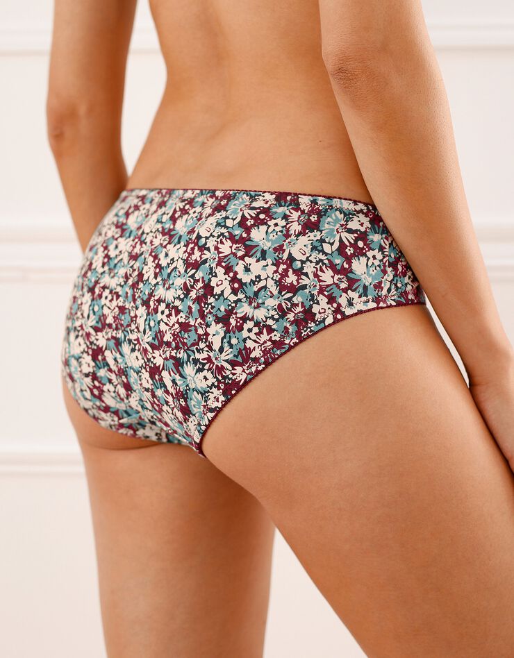Culotte coton imprimé floral Olbia - lot de 2 (bordeaux)