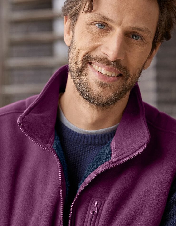 Veste polaire zippée sans manches (prune / marine) Veste polaire zippée sans manches (prune / marine)