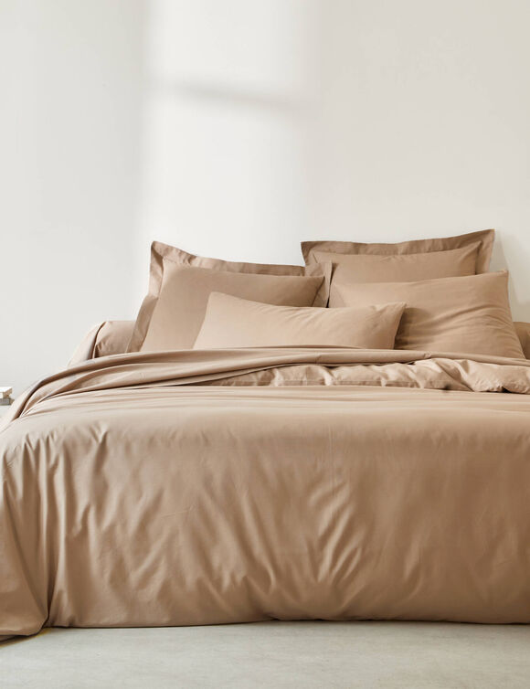 Linge de lit uni coton  (grège)