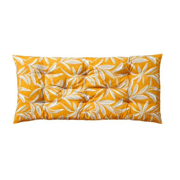 Long coussin de sol imprim&eacute; feuillage (miel)