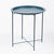 Table d'appoint métal, plateau coloré (bleu paon)